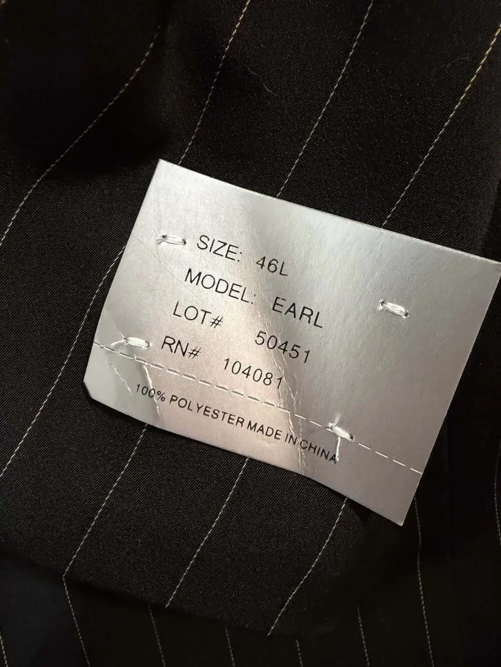 Davinzzo Earl Micro Twist Black Pinstripe Suit Jacket 46L NWT